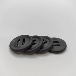 Nút nhựa cao su tròn đen 2 lỗ dài dùng cho dây đai vải, dành cho quần yếm đen - Product Image 4