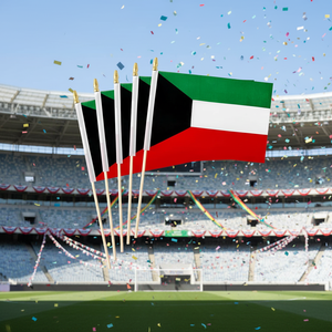 Drapeau du Koweït à agiter à la main, personnalisé, 10*15CM 14*21CM, avec mât en bois, pour encourager les jours nationaux et les matchs de football - Vente chaude - Product Image 6
