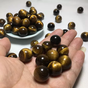 ลูกบอลหินตาเสือธรรมชาติ ทรงกลมขัดเงา สำหรับตกแต่งบ้านตามหลักฮวงจุ้ย ของขวัญสำหรับการทำสมาธิ - Product Image 1
