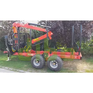 Professional with crane dump loader timber crane atv trailer log atv log trailer with crane made in China trailer wagon in China