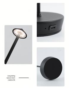 Rechargeable <b>Table</b> <b>LED</b> Lamp Touch Sensor Night Desk Lamp for Restaurant Hotel Bar Bedroom 3 Color Temperatures Stepless Dimming - Product Image 6