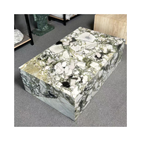 Kalter Jade-Marmor-Stein Couchtische grüne Naturstein-Tische für Heimdekoration