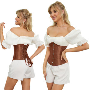 Corsets grande taille femme Bustier Bodyshaper haut adulte Satin sous le buste taille entraînement <span class=keywords><strong>Corset</strong></span> <span class=keywords><strong>noir</strong></span> blanc rouge bleu violet rose - Product Image 3