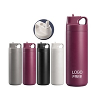Beauchy Mugs de voyage japonais Bouteille d'eau de sport de haute qualité 550ml Flacons sous vide à double paroi Tasse à café avec couvercle en paille