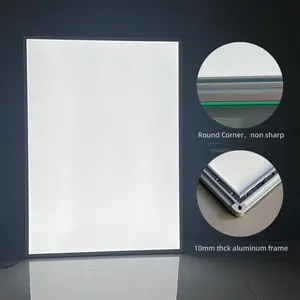 Led Panel Ultra ramping profil aluminium kerangka jepret Menu iklan Led kotak lampu Ultra tipis