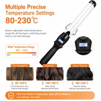 Rizador de Pelo Eléctrico Torlin con Pantalla LCD de Temperatura, Sin Daños, Cerámico, para Uso Doméstico, Acabado Liso, Herramienta de Peinado