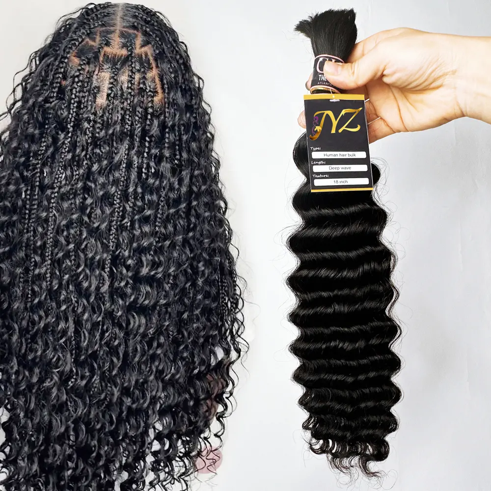 Boho braids 100% raw indian hair extensions braided human hair bulk braiding hair wholesale