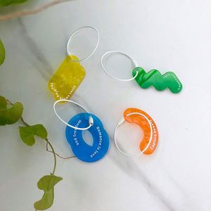 Llaveros de acrílico transparente con forma personalizada para manualidades, colgantes coloridos transparentes, llavero de acrílico - Product Image 6