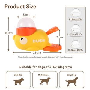 Tigelas ecológicas de aço inoxidável do alimentador automático do instrutor interativo do pato amarelo do gato e do animal de estimação do cão - Product Image 4