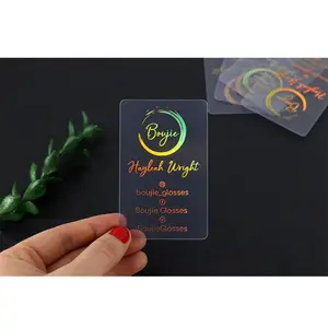 Custom High quality PVC Business Card Transparent matte Printing Logo Name Business Card