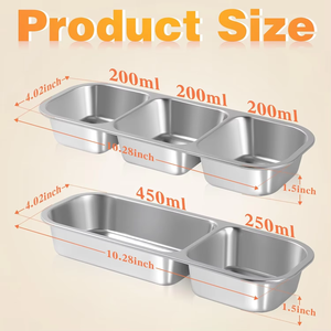 MIXWARES Recipiente para Aperitivos de Acero Inoxidable, Lonchera Metálica Hermética con <span class=keywords><strong>3</strong></span> Compartimentos - Product Image 2
