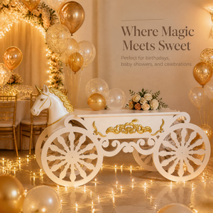 Chariot <span class=keywords><strong>de</strong></span> Mariage Pliant Grand Modèle Royal avec Auvent, pour Événements, Fêtes, Table <span class=keywords><strong>de</strong></span> Présentation, Chariot à Fleurs et Chariot à Bonbons sur Roues - Product Image 6