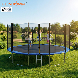 <span class=keywords><strong>Trampoline</strong></span> de fitness extérieur de 16 pieds avec filet de protection et ressorts haute tension pour usage domestique - Product Image 1