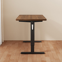 Bureau de travail à domicile moderne en bois massif, personnalisable, réglable en hauteur par manivelle, table de jeu surélevée avec roulettes et fonction chauffante