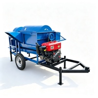 Machine à battre le riz et le blé mobile, équipement de battage des céréales à moteur diesel, machine agricole