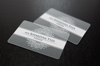 Cartes de visite professionnelles transparentes en PVC PET personnalisées avec impression couleur intégrale en usine