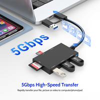 Lector de Tarjetas Inteligentes 7 en 1 con USB-C y USB-A, Lector de Tarjetas CAC y PIV, Adaptador de Tarjeta SIM, Lector de Tarjetas de Memoria MMC para Windows