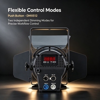 Foco LED DMX512 de Alta Potencia 200W, Doble Color 3200K 5600K, Atenuación Continua y Control CCT, CRI 97, Enfoque Manual