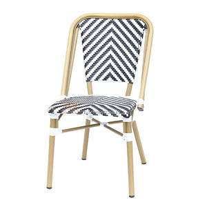 Franse Buitenstoel van Bamboe-look Bistro Rattan, Stapelbare Eetkamerstoel van Wicker - Product Image 6