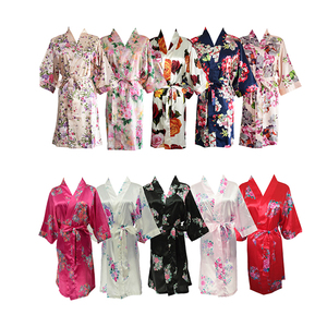 New Floral Bride Bathrobes High Quality Bridesmaid <strong>Robes</strong> Printed Home Wear Soft Fabric <strong>Ladies</strong> Loungewear <strong>Kimono</strong> Dress - Product Image 1