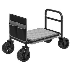 Banc pliant de jardin avec siège et sac de rangement, coussin à genoux portable avec roulettes, durable - Product Image 1