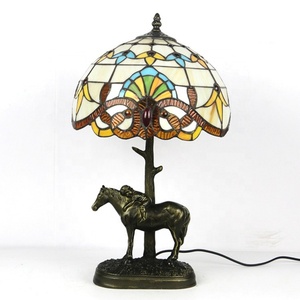 LongHuiJing 12 Inch European Baroque Lampshade Desk Lights Tiffany Glass Lamp Bedroom <b>Bedside</b> Home <b>Table</b> Lamps - Product Image 6
