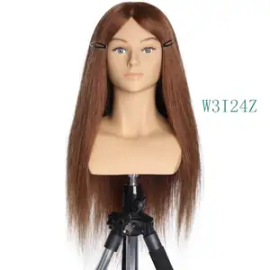 High quality omc 100% human hair training mannequin head with shoulder for sale