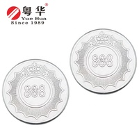 Vente en gros de jetons personnalisés en acier inoxydable 888 jetons bon marché en métal jetons de machine de jeu 25mm 23mm 28mm