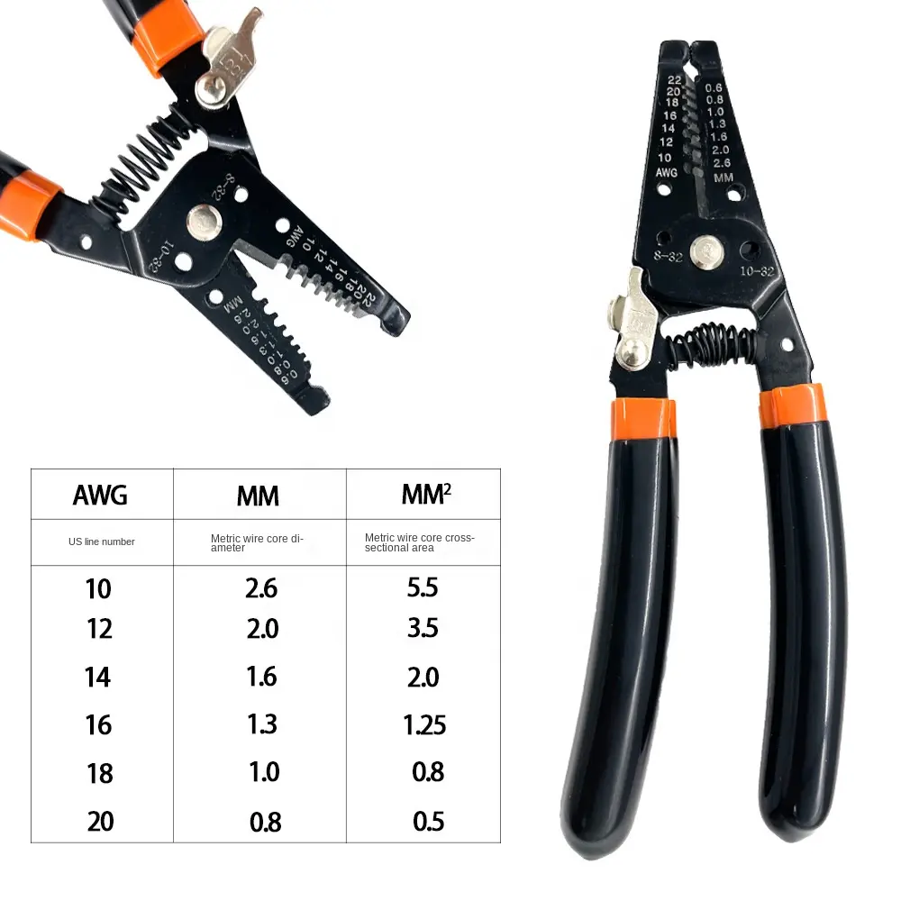 Alicate multifuncional para corte e descascamento de cabos, ferramenta de corte resistente 1032 10-20AWG 0.5-5.5mm2