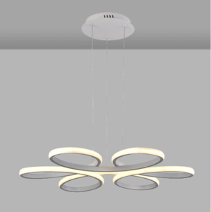 JACKSUN Luxuriöser Weißer Herzförmiger LED-Kronleuchter, Aluminium-Pendelleuchte, Dimmbar mit Fernbedienung für Restaurant-Esstischbeleuchtung - Product Image 5