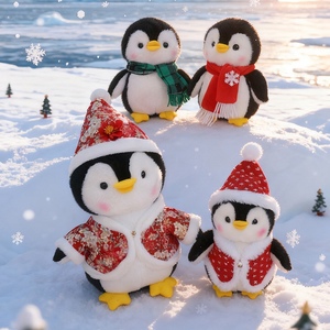 Hot Bán Tùy Chỉnh Chim Cánh Cụt Với Santa Hat Và Khăn Giáng Sinh Đồ Chơi 2025 Nhồi Bông Sang Trọng Búp Bê Chim Cánh Cụt Đồ Chơi Cho Giáng Sinh Bé Quà Tặng - Product Image 2