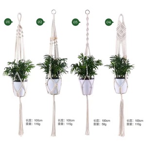 Decorazione in stile nordico fatto da te appendiabiti per piante in cotone appendiabiti appendiabiti per piante con rete decorazione murale - Product Image 1