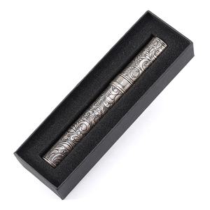 JIFENG JF-020 <span class=keywords><strong>Antique</strong></span> Argent Laiton Métal Embossé Motif de Fleurs Tube de Cigare de Voyage de Moins de 57 Anneaux - Product Image 6