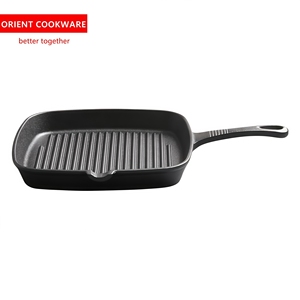 Sartén cuadrada de hierro fundido precurada a precio de fábrica para asar, sartén para bistecs, sartén cuadrada de hierro fundido para asar - Product Image 3