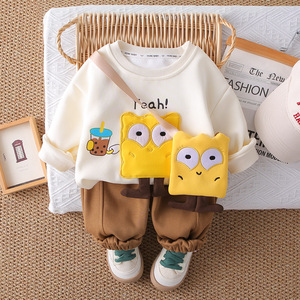 <span class=keywords><strong>SpongeBob</strong></span> <span class=keywords><strong>SquarePants</strong></span> stile coreano ragazzi set di abbigliamento a manica lunga autunno felpe per bambini vestiti del bambino per le ragazze - Product Image 3