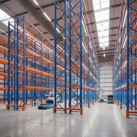 Étagère à palettes d'entrepôt, étagère de stockage industrielle personnalisée, étagère à palettes robuste double face de type suspendu, revêtement en poudre