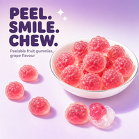 OEM ODM Groothandel Hoge Kwaliteit Fruit Peelable Candy Zachte Peelable Gummy Candy Druivensmaak