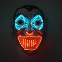 Masque lumineux EL à œil de ressort en PVC pour fête d'Halloween, accessoires d'ambiance d'horreur amusants, best-seller des ventes transfrontalières