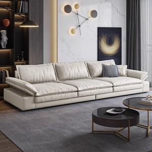 Juego de sofá minimalista italiano para sala de estar, fila recta simple con sofá de látex súper espacioso y profundo - Product Image 3