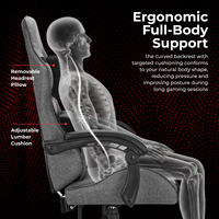 Chaise de jeu ergonomique avec support lombaire réglable et siège pivotant plus large 135 °   Chaise de bureau inclinable pour l'e-sport