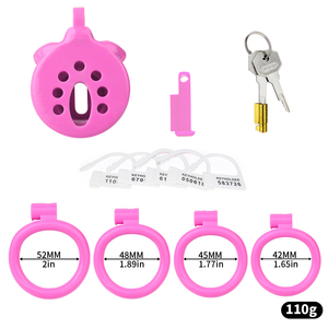 Dispositivo de castidad masculina, jaula para pene, ejercicio para hombre, impreso en <span class=keywords><strong>3D</strong></span>, accesorios de engranaje de Bondage rosa, anillo de pene corto plano de plástico ligero - Product Image 2