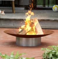 Bol d'eau de jardin rond en acier foyer de barbecue d'extérieur