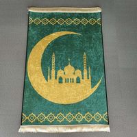 Tapis de prière de luxe du moyen-orient, tapis de culte musulman 3D en relief pliable, tapis de mosquée pliable, décorations du ramadan, vente en gros