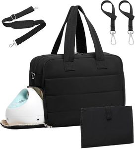 Bolso grande impermeable para pañales de mamá, elegante organizador cruzado con forro de tela para viajes de <span class=keywords><strong>hospital</strong></span>, necesidades de mamá en movimiento - Product Image 1