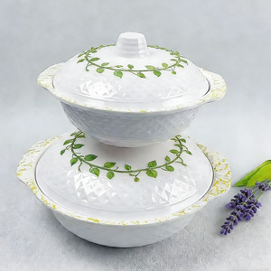 ชามเมลามีนลายภาพวาดสีน้ำหมึก ขนาด 23.5x21.4 ซม. พร้อมฝาปิด สำหรับ<span class=keywords><strong>อาหาร</strong></span><span class=keywords><strong>เอเชีย</strong></span>และงานสังสรรค์ - Product Image 4