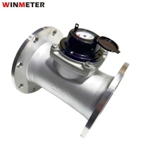 Compteur d'eau Woltman anti-corrosion DN50-DN300 en acier inoxydable 316L IP68 à brides OEM pour dessalement d'eau de mer