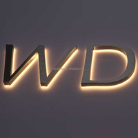 Lettres 3D rétroéclairées. Logo rétroéclairé par LED. Lettres de logo lumineuses. Logo rétroéclairé étanche, logo bancaire, logo de bureau lumineux