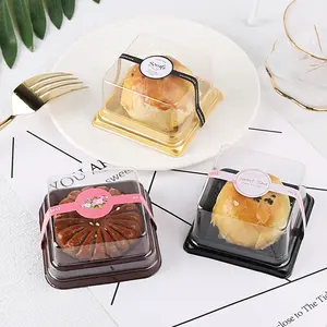 Food Grade Plastic Clear Mini Cake Box Packaging Cupcake Muffin Dessert Container For Bakery Pastry