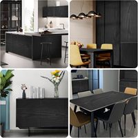 Oron déco noir bois peler et coller papier peint cuisine autocollant mural chambre bureau grain de bois texturé amovible armoire vinyle Wrap