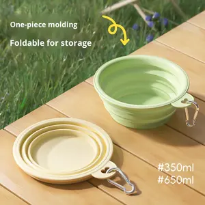 Em Estoque Eco-Friendly PET Viagem Portátil Dog Bowl Solid Plastic Outdoor Folding Gato e Cão Comer Beber Comida Bowl - Product Image 4